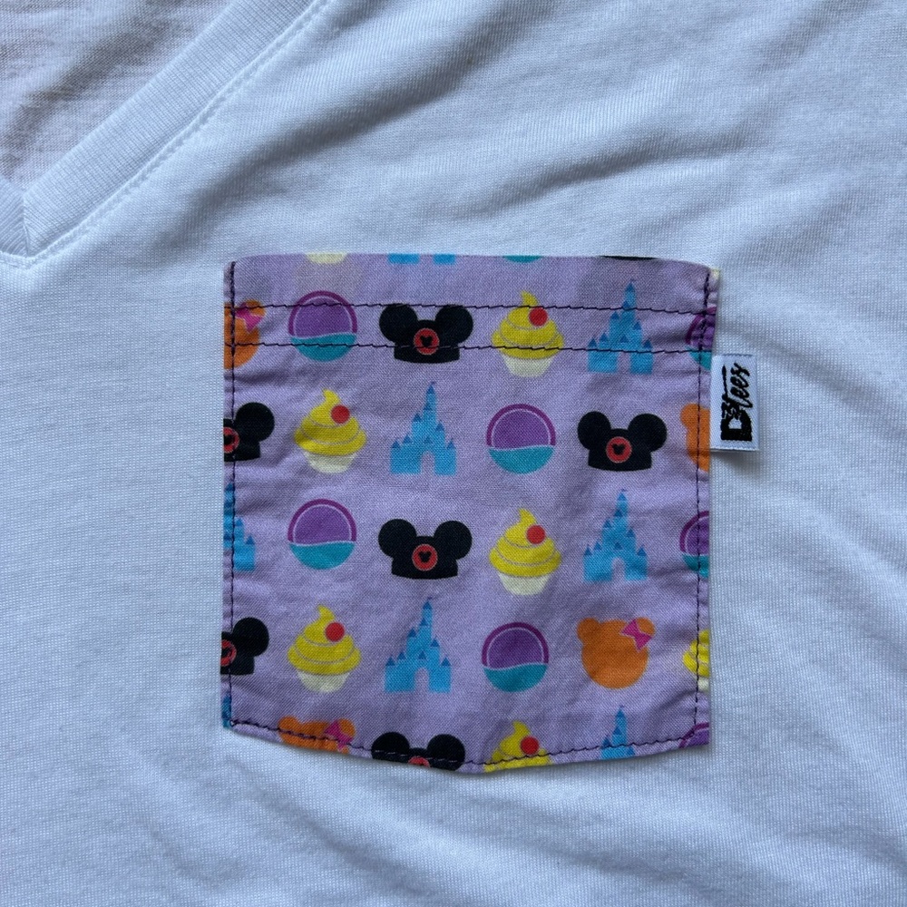 White V-Neck T-Shirt with Parkbound Pocket